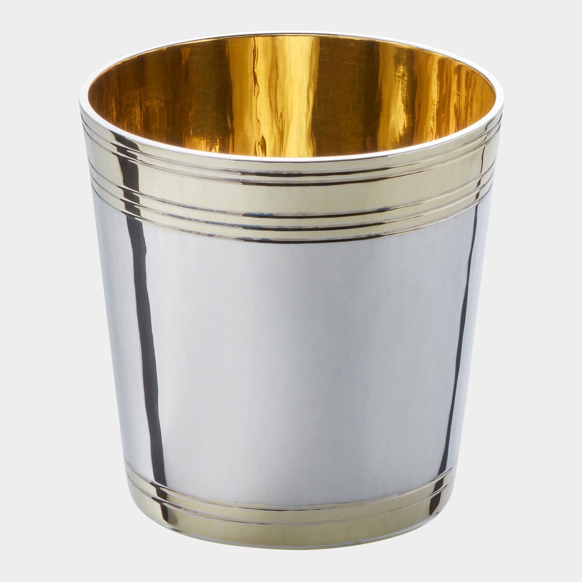 Luxus Silberbecher mit Randvergoldung - Handgefertigt - Bild 1