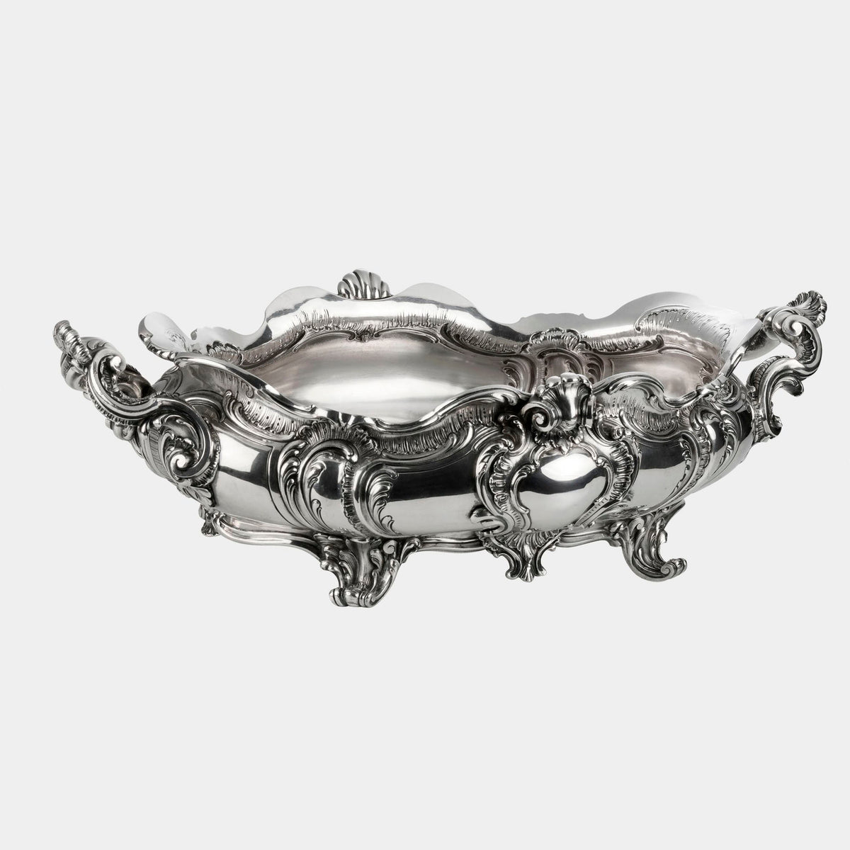 Große 800er Silber-Jardiniere im Rokokodesign - Bild 1