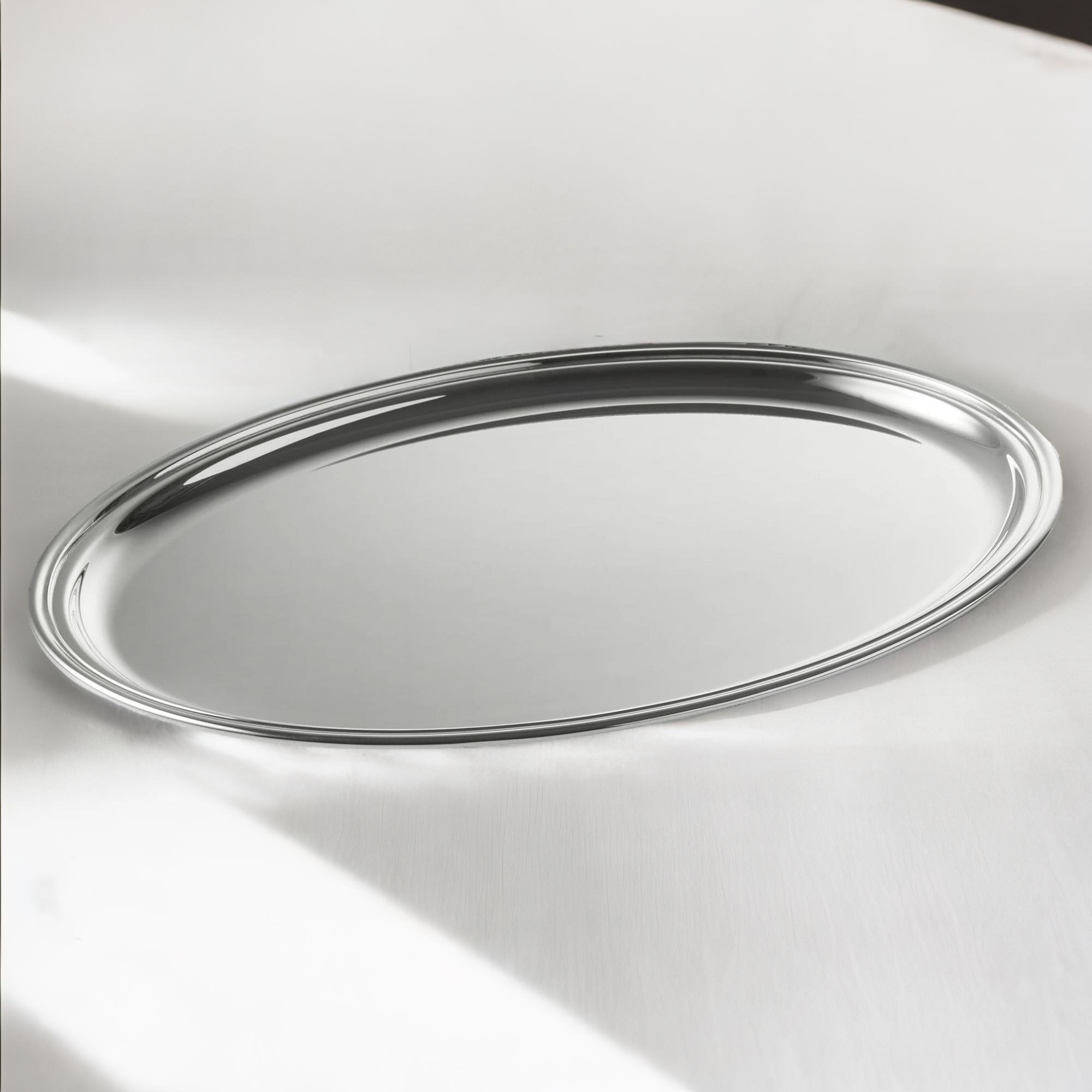 Elegantes 925er Echtsilber Oval-Tablett - Bild 4