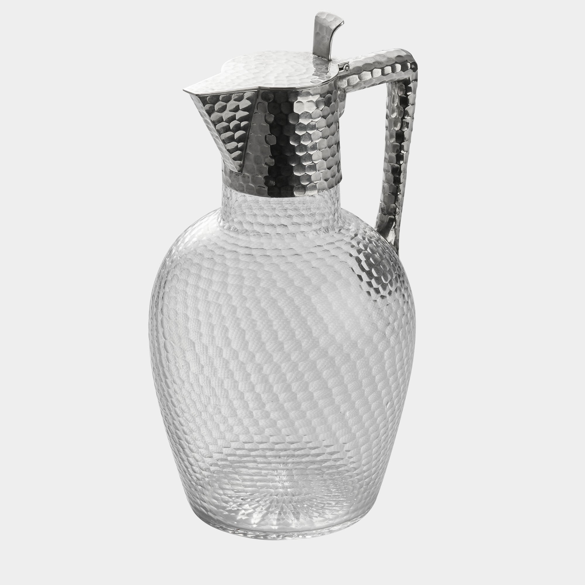 Elegante Kristallkaraffe mit 800er Echtsilber-Montur