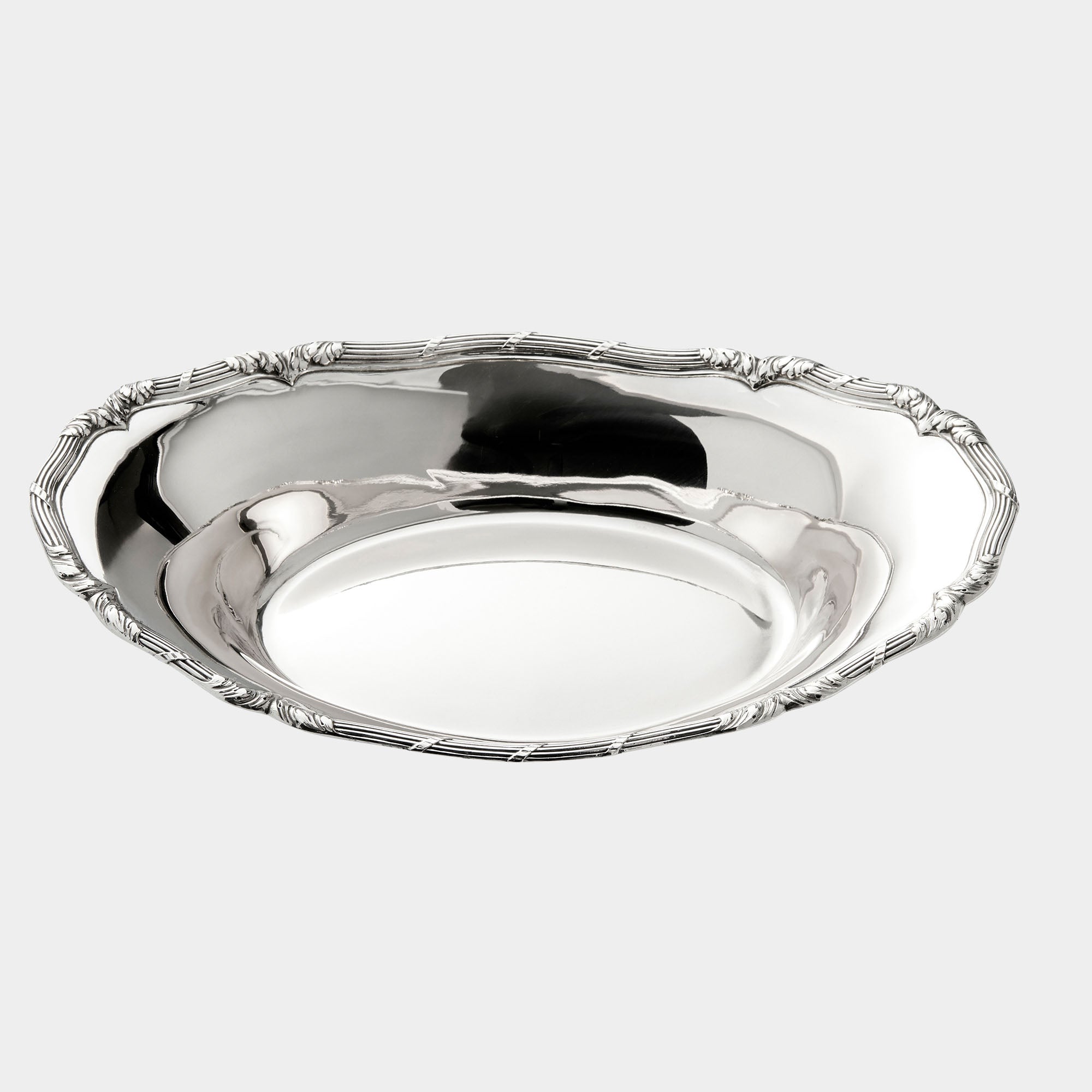 Elegante Silber-Brotschale mit aufgelegtem Bordürenrand - Bild 1