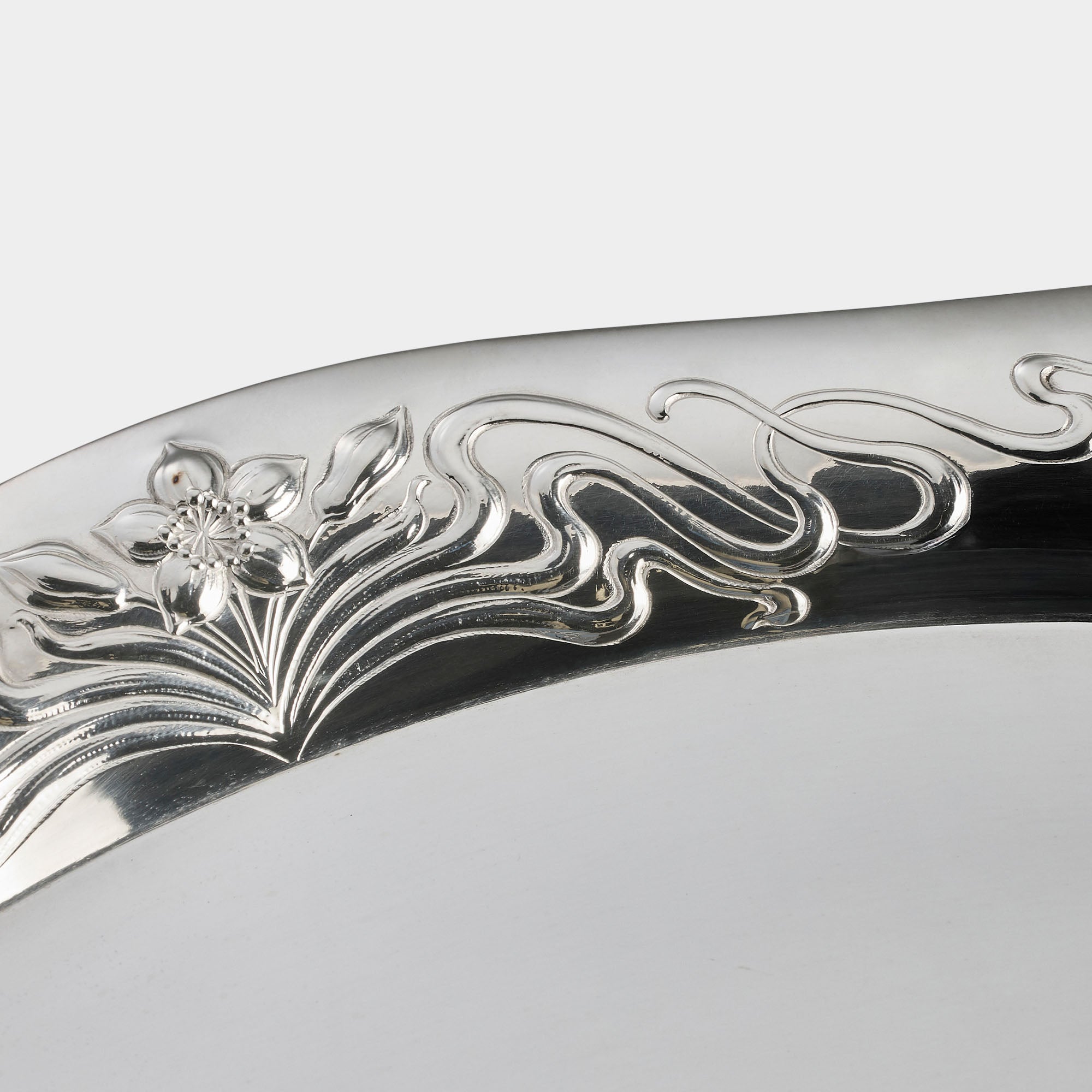Ovales Jugendstil-Tablett 800er Silber mit Monogramm „LG“ - Bild 4
