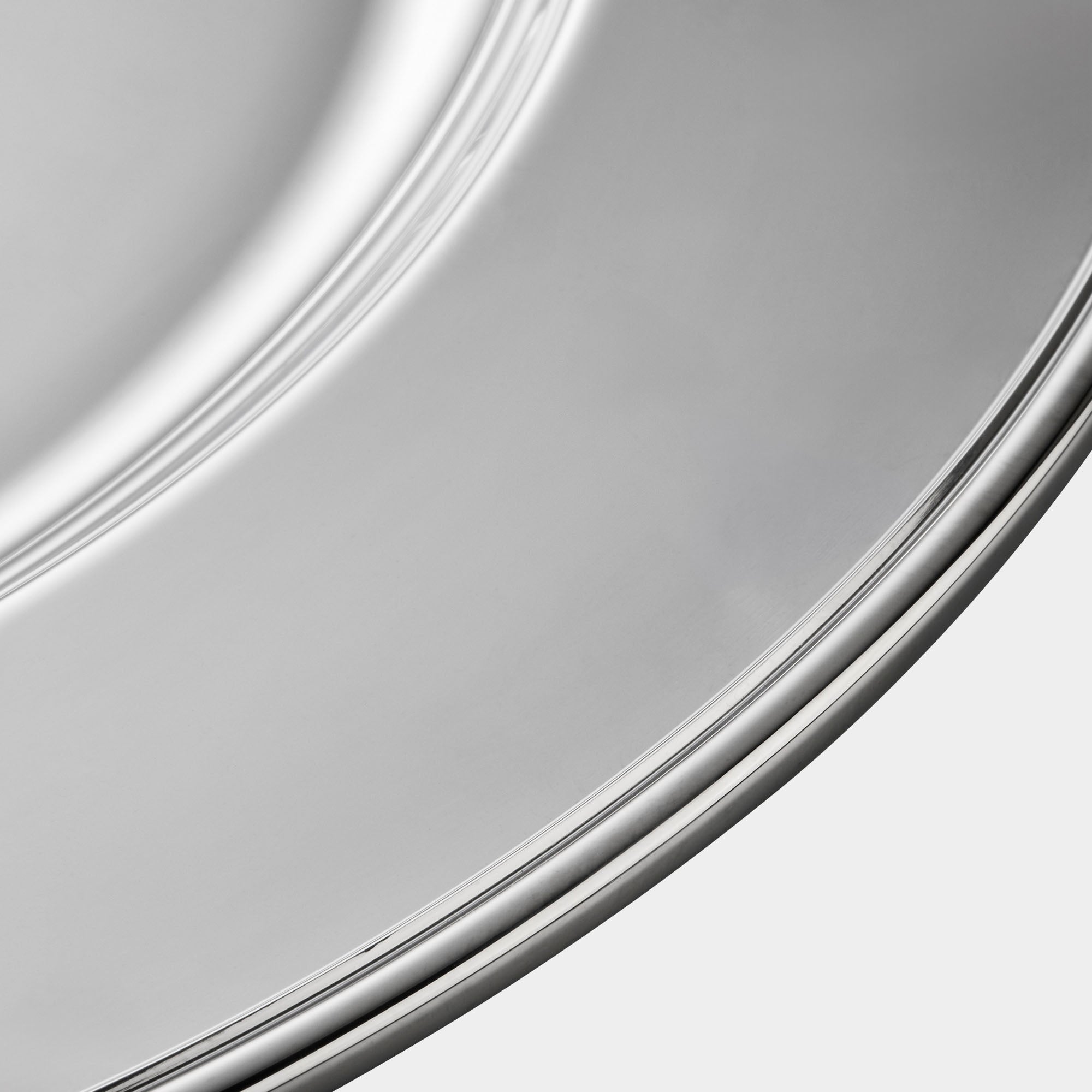 925er Silber-Platzteller mit aufgelegtem Rillenrand