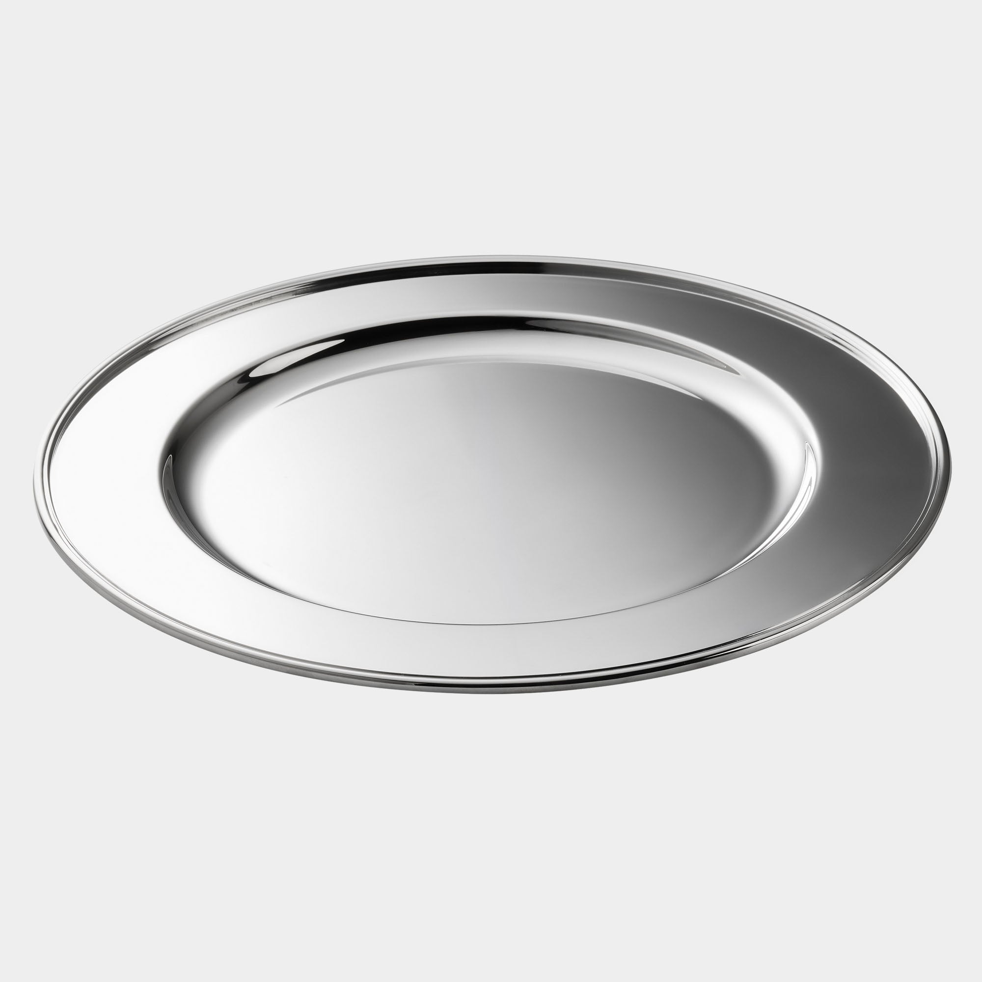 925er Silber-Platzteller mit aufgelegtem Rillenrand